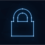 Free padlock neon cybersecurity vector