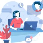 Free call center customer service business solutions vector